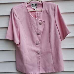 Vintage Night Studio New York Blazer Size 20 Pink Rhinestone Y2K Glam Formal
